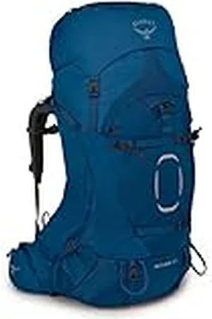 Osprey Aether 65 Mochila de Hombre para excursiones, Azul , Talla S/M