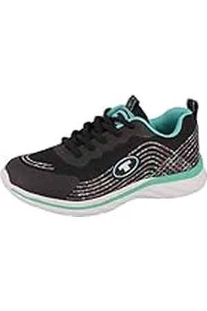 TOM TAILOR Sneakers 5371804, Zapatillas, Black/Turquoise, 35 EU