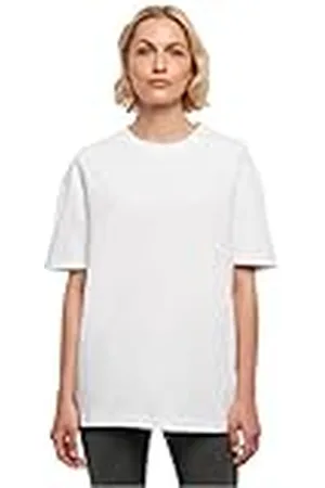 Build Your Brand BY149-Ladies Oversized Boyfriend tee T-Shirt, White, L Women