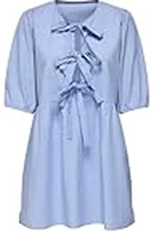 ONLY Onlclara Tessa Life SS Bow Dress Wvn, Serenity, XL Mujeres