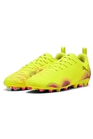 PUMA Future 8 Play MG JR, Zapatillas de fútbol, Yellow Alert Black-Sun Struck, 28 EU