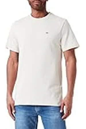 Tommy Hilfiger Camiseta de Manga Corta para Hombre TJM Classic Cuello Redondo, Marfil (Newsprint), S