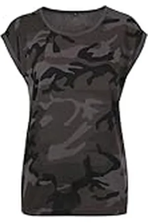 Build Your Brand BY112-Ladies Extended Shoulder Camo tee T-Shirt, , L Women