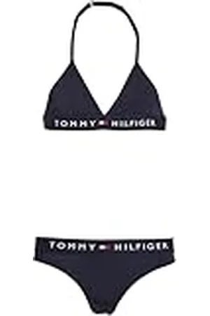 Tommy Hilfiger Bikini Chicas Triangle con logotipo, Azul (Desert Sky), 12-14 Años