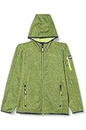CMP Chaqueta infantil Knit-Tech con capucha fija, B. azul-ácido, 140