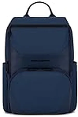 Piquadro Computer and iPad® backpack in recycled fabric with sternum strap, anti-theft cable, pocket for bottle and RFID anti-fraud protection, BLU, , M, 0 unidades
