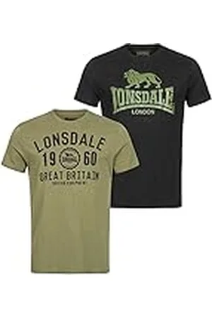 Lonsdale London Hombre Bangor Double Pack Camiseta, , 5XL