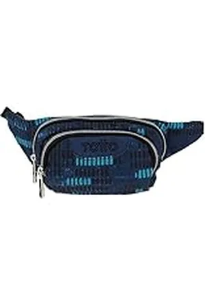 TOTTO Riñonera para Niños, Modelo Gancho, Capacidad 1 L, con 1 Compartimento Principal y 1 Bolsillo Delantero, Tejido Poliéster de Alta Densidad y Calidad, Tira Ajustable, Estampado Azul Jaspeado