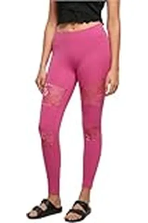 Urban classics Ladies Laces Inset-Mallas para Mujer Leggings, brightviolet, 3XL