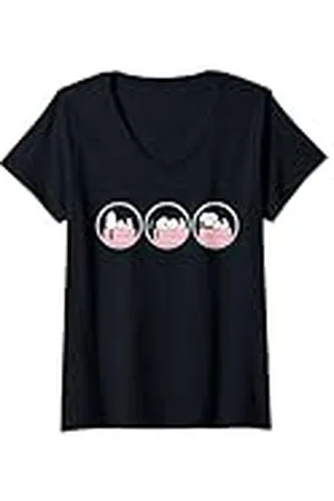 Peanuts Mujer - Snoopy Three Circle Camiseta Cuello V