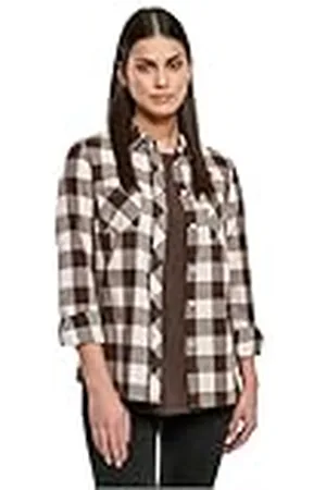 Urban classics Ladies Turnup Checked Flanell Shirt, Camisa Mujer, , 4XL