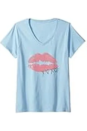 Gossip Girl Mujer XOXO Lips Camiseta Cuello V