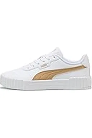 PUMA Carina 3.0 Aqua Metallics, Zapatillas Mujer, White-Light Sand Gold, 39 EU