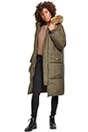 Urban classics Ladies Oversize Faux Fur Puffer Coat Chaqueta, , Small para Mujer