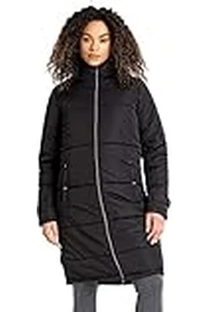 Dare 2B Reputable Long II Womens Long Coat Jacket tejido reciclado repelente al agua - cremallera completa con 2 bolsillos bajos con cremallera, capucha y puños ajustables