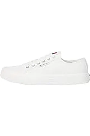 Tommy Hilfiger Hombre Sneaker vulcanizada Zapatillas, Blanco (Ecru), 45