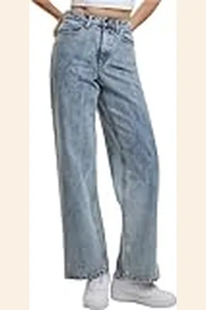 Urban classics Ladies Wide Leg Slit Denim Pantalones, , 38 para Mujer