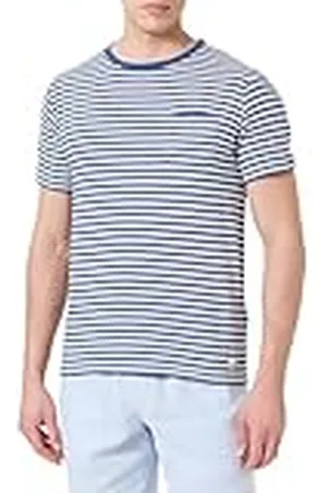 Armor.lux T-Shirt À Manches Courtes Rayé en Coton et Lin Col Rond Homme Camiseta, , XXL para Hombre
