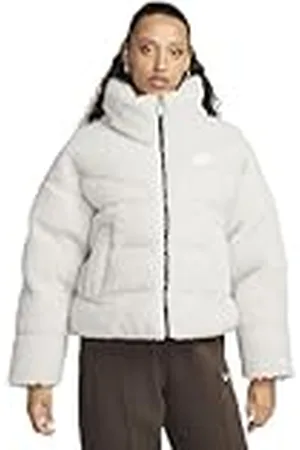 Nike Chaqueta City Sherpa para mujer, color hueso claro/negro/blanco, XL