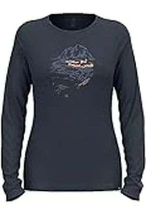 Odlo Ascent 365 Merino 200-Camiseta de Manga Larga con diseño de Noruega Camiseta de Senderismo, , Small para Mujer
