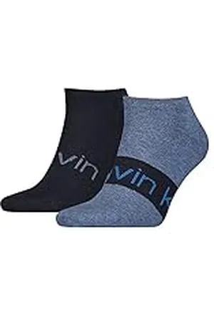 Calvin Klein Ribbon Logo Sneaker, Azul (Denim Melange), 39 (Pack de 2) para Hombre