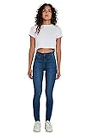 Noisy May Callie Skinny Fit High Waisted Denim Jeans, Medio De Mezclilla , L