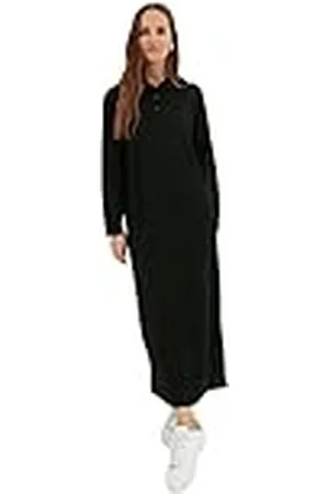 Trendyol Woman Design Maxi Standard Polo Neck Knitwear Dress Vestido, , S/M para Mujer