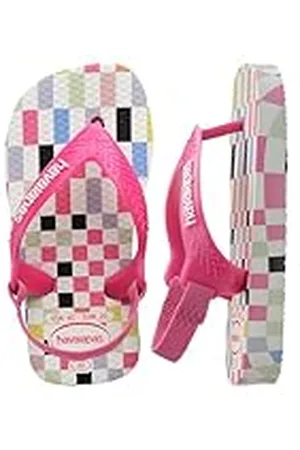 Havaianas Baby Check, Sandalias Unisex Bebé, White/Pink Flux, 17/18 EU