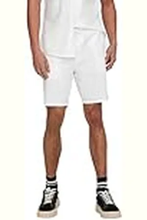 Only & Sons Onslinus 0007 Noos-Pantalones Cortos para Cuna Lino, Blanco Brillante, 38 para Hombre