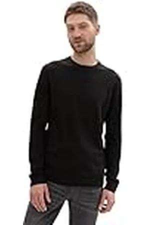 TOM TAILOR 1043192 Suéter pulóver, 29999-Black, XXL para Hombre