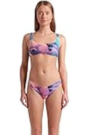 Arena Water Prints Bikini de Tirantes Mujer, Traje de Baño en Tejido Elástico Reciclado de Secado Rápido, Bikini para Playa y Piscina con Copas Extraíbles y Top con Lazos