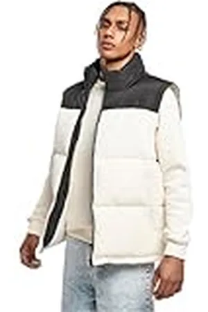 Urban classics Tb4476-block Puffer Vest Chaqueta, Negro/Arena Blanca, M para Hombre