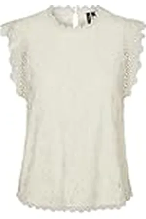 VERO MODA Vmseja SL Lace Top Wvn BF, , L Mujeres