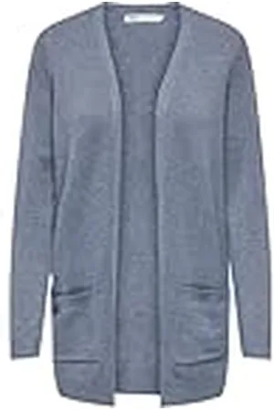 ONLY Chaqueta Larga de Punto con Bolsillos para Mujer, elástica y Casual, Manga Larga, Abierta ONLLESLY Cardigan Noos Acanalado, Color: , Talla:L