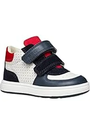 Geox B BIGLIA Boy A, Zapatillas Bebé-Niños, White/Navy, 22 EU