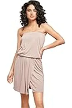 Urban classics Tb4368-ladies Viscose Short Bandeau Dress Vestido Informal, , M Mujeres