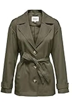 ONLY Onlline Short Trenchcoat Otw Noos Chaqueta, Color Verde, L Mujeres