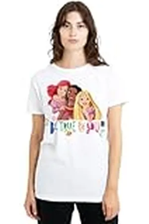 Disney Mandarin creative ltd True, Be You Ariel, Moana, and Rapunzel Ladies T Shirt, White Camiseta, , XXL para Mujer