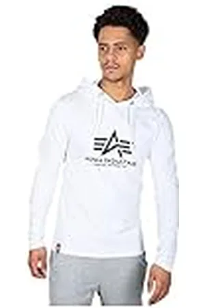 Alpha Industries Basic Sudadera, para Hombre Blanco (White-09), M