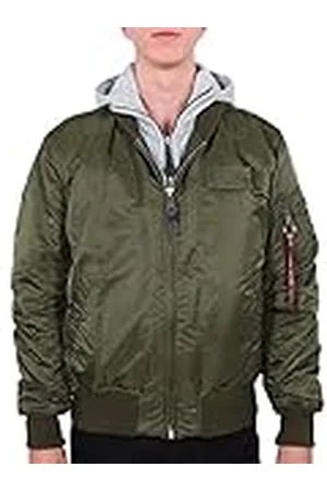 Alpha Industries MA-1 D-Tec Chaqueta Bomber, Verde (Dark Green-257), M para Hombre