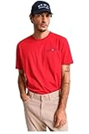 GANT Printed Graphic SS T-Shirt Camiseta, rubí, L Hombres