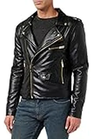 Gianni Kavanagh Black Opulence Biker Jacket Abrigo, , S Mens