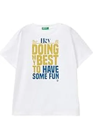 Benetton Camiseta 3i1xc10it, Color Blanco, 140 cm para Niños