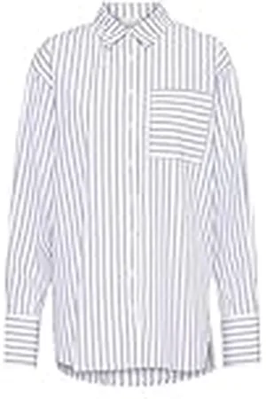 Kaffe Camiseta de Manga Rayas largas y Botones para Mujer Camisa, , 38