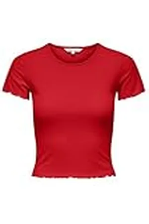 ONLY Onlemma S/S Short Noos Jrs Top con Cuello O para Diario con Volantes, , M Mujeres