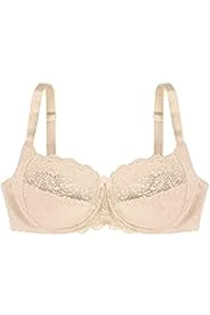 Dorina Philippa Sujetador con Aros para Mujer - Microfibra Jacquard con Detalles de Encaje, Alas U y Elástico Picot Brillante, con Lazo de Satén