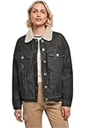 Urban classics Ladies Oversized Sherpa Denim Jacket Chaqueta, , XL De Las Mujeres