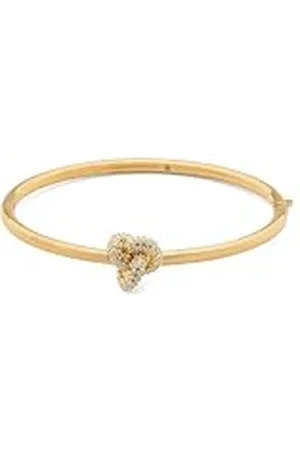 Kate Spade Brazalete con bisagras de doble nudo, talla única, Metal, No es una piedra preciosa