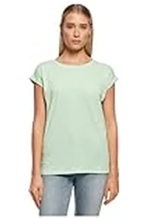 Build Your Brand Ladies Extended Shoulder tee Camiseta, , XXXXL para Mujer