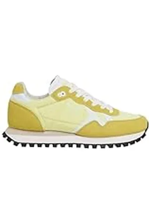 Pepe Jeans Brit-On Print W Tenis para Mujer, Amarillo (Sorbet Lemon Yellow), 6